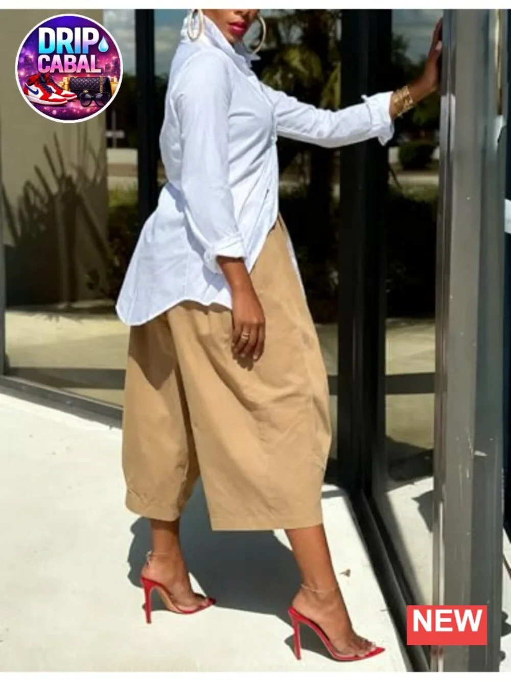 High Waisted Wide Leg Cropped Pants Loose Fit Ankle Palazzo Trousers with
